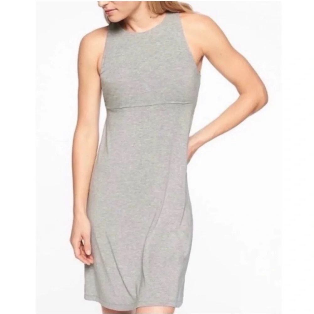 Athleta Santorini High Neck Grey Soft Tank Dress Casual Sporty Women's XS